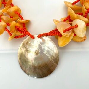 Handcrafted mother of pearl Necklace.